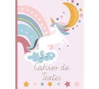 Cahier de Texte DYS: Adapté aux Elèves de Primaire ayant des Troubles de l'Apprentissage | Code Couleur Facilitant l'Ecriture Cursive | Couverture Licorne Princesse | Interlignes 3 mm.