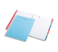 Cahier de texte reliure intégrale 17x22cm 124 pages grands carreaux Seyès couverture polypro assortie