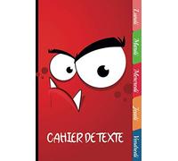 Cahier de texte scolaire Monstre Halloween, 17x22 cm,Papier Seyes Grands Carreaux, onglets hebdomadaires pour se repérer facilement - format pratique pour les cartables