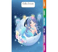 Cahier de texte: sirène thème, avec jour de la semaine, intercalaire, dessin dedans (intérieur), pour garçon et fille, cp, ce1, ce2, primaire