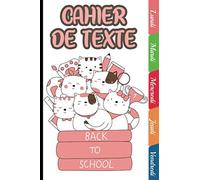 cahier de texte Thème chat "Back to school " , parfait pour la rentrée scolaire , organisation des devoirs et prise de note , du lundi au vendredi format 15X22 cm