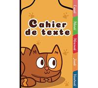 Cahier de texte, Thème Chat Kawaii, parfait comme cadeau pour la rentrée scolaire , organisation des devoirs du lundi au vendredi; prise de note,format 15X22cm