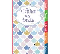 Cahier de texte, Thème Sirène , parfait comme cadeau pour la rentrée scolaire , organisation des devoirs du lundi au vendredi, prise de note,format 15X22cm