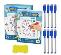 Cahier De Traçage Effaçable Pour - Éducation Préscolaire Écriture Et Contrôle Du Stylo | Jouet D'Apprentissage Cognitif Des Chiffres | Coordination Main-Œil Modèle Robuste Durable Kit