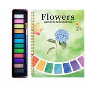 Cahier De Travail Aquarelle, Avec Peintures Et Pinceaux Inclus, 17x22cm, Aquarelle Pratiquer Le Livre De Peinture, Jeu De Journal D'art 12 Couleurs, Expression Créative, Pour Les Exercices, Les Croqui