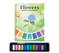 Cahier de travail aquarelle, journal de peinture de pratique avec 12 couleurs, pavé d'art portable avec pinceau, aide à l'apprentissage engageant pour les projets à la maison de voyage