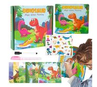 Cahier de travail aquarelle pour coloriage de dinosaures en papier - Livre de coloriage avec marqueurs à eau | Pour adulte, étudiant, enfant, débutant, jeune école