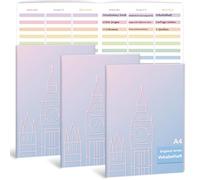 Cahier de vocabulaire anglais coloré A4 3 colonnes lignées avec ligne de division linéature 54 16 feuilles de vocabulaire Carnet de notes pour cahier scolaire anglais A4 Fournitures scolaires pour les