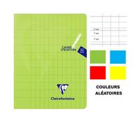Clairefontaine 303794C Un Cahier d'Écriture Agrafé Mimesys - 17x22 cm - 32 Pages Double Ligne 3 mm Interligne Verticale - Papier Blanc 90 g - Couverture Polypro Couleur Aléatoire