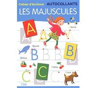 Cahier d'écriture avec les autocollants: Les majuscules - Dès 5 ans