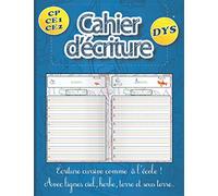 Cahier d'écriture cursive DYS: Apprentissage des lettres de l'alphabet avec lignes en couleurs - Idéal pour enfants dyspraxique - CP CE1 CE2