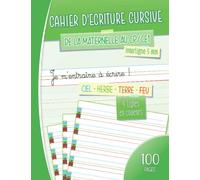 Cahier d'écriture cursive: Interligne 5 mm - Livre d'entraînement à l'écriture pour écolier fille garcon de l'école Maternelle GS au CP CE1 | Réglure ... (Dyslexie, Dysgraphie, Dyspraxie, Multidys)