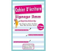 Cahier D'écriture Lignage 2 mm Adapté Aux Enfants Dys: 72 Pages Vierges Avec Réglure 2 mm Pour Apprendre À Écrire Les Lettres Et Les Chiffres.