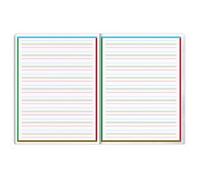 Cahier d'écriture piqué spécial Dys 17x22 cm 48 pages cadre et lignes 4 couleurs Interligne 3 mm - Assortis