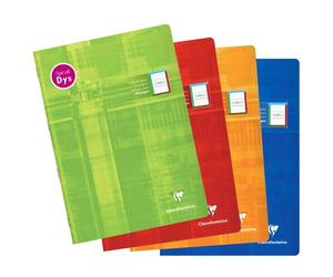 Cahier d'écriture piqué spécial Dys A4 48 pages cadre et lignes 4 couleurs Interligne 2 mm - Assortis