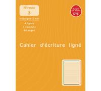 Cahier d'écriture spécial enfant DYS - idéal pour dyspraxie, dysgraphie et dyslexie: Avec repères visuels colorés et interligne de 3 mm - idéal pour la fin de la maternelle et le début du CP
