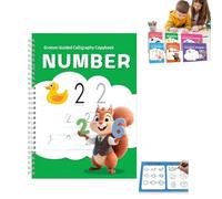 Cahier d'entraînement à l'écriture rainurée magique réutilisable avec rainures 3D pour apprendre à écrire des chiffres et des lettres avec rainures pour la calligraphie maternelle