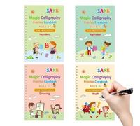 Cahier d'entraînement à rainures magiques réutilisables pour - pour apprendre à écrire des lettres de traçage pour à la maternelle