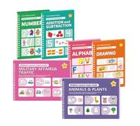 Cahier d'entraînement avec fentes pour | Cahiers d'alphabet réutilisables | cahiers d'écriture de chiffres pour les tout-petits | pour la salle de classe, la maison, les vacances, les
