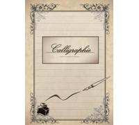 Cahier d'entraînement de calligraphie, format A4 (grand format), 120 feuilles imprimées en recto seul, 16 lignes par page, pages détachable