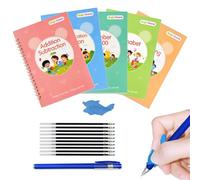 Cahier D'entraînement Magique, 5PCS Cahier Magique Pour Enf-ants Avec Recharge De Stylo À Encre Disparaissant,Pour Enf-ants Pour Débutants Pour Le Dessin, Les Chiffres, Ca-hier D'écriture Rainuré Avec