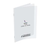 Cahier dessin oxford couverture polypropylène transparent a4+ 24x32cm 48 pages papier dessin uni