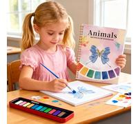 Cahier D'exercices À L'aquarelle - Carnet De Croquis À Format A4 | Boîte De Peintures Et D'aquarelle De 12 Couleurs, Livre De Coloriage, Bloc D'éducation Artistique Professionnelle