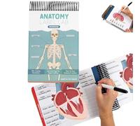 Cahier d'exercices Anatomy Label Lab - Creative Human Anatomy Busy Book, Indispensable pour Infirmières, 100+ Pages Couleur Effaçables, Outils de Physiologie pour étudiants Et Médecins
