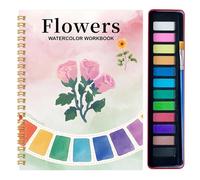 Cahier d'exercices aquarelle | Cahier d'exercices de peinture à l'eau pour adultes avec 12 couleurs, kit de fournitures artistiques pour le dessin, l'apprentissage, les adolescents, usage