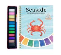 Cahier d'exercices d'aquarelle - 12 couleurs avec peintures - Kit de livre aquarelle avec pinceau - pour , débutants, garçons, filles, maison, salle de classe, journaux, exercices artistiques