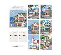 Cahier d'exercices d'aquarelle - 12 couleurs pour débutant portable avec stylo, fournitures d'artisanat aquarelle | pour débutants, voiture, université, artisanat, bureau, maison, extérieur, poterie