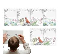 Cahier d'exercices d'aquarelle - 6 pièces de papier de coloriage à l'eau avec illustrations esthétiques, livre de peinture chinoise | Livre d'art aquarelle pour adultes, garçons, filles, adolescents