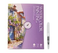 Cahier d'exercices d'aquarelle, adapté aux débutants, livre d'aquarelle créatif, comprend 12 couleurs, ensemble de pinceaux, peinture et coloriage artistiques, matériau en papier, 19 x 14 cm