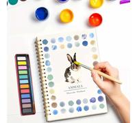 Cahier D'Exercices D'Aquarelle,Carnet Croquis D'Artiste Spirales,Cahier D'Exercices Peinture Aquarelle 12 Couleurs Avec Fournitures,Cadeau Pour DéButants,Adultes Et Adolescents - Automne(F)