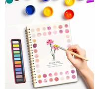 Cahier D'Exercices D'Aquarelle,Carnet Croquis D'Artiste Spirales,Cahier D'Exercices Peinture Aquarelle 12 Couleurs Avec Fournitures,Cadeau Pour DéButants,Adultes Et Adolescents - Automne(C)