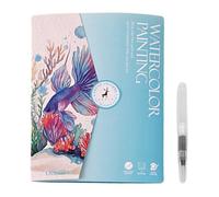 Cahier d'exercices d'aquarelle | Kit de peinture aquarelle | Cahier d'exercices d'aquarelle pour débutants | Comprend 12 couleurs de peinture et un pinceau pour la peinture artistique et le coloriage