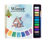 Cahier D'Exercices D'Aquarelle | Kit De Peinture Fleurs 12 Couleurs - Livres De Coloriage Aquarelle Pour,Pour Débutants Garçons Filles Maison Salle de Classe Journaux de Voyage