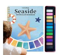 Cahier d'exercices d'aquarelle - Livre de peinture aquarelle de 15 pages pour adultes | Cahier d'exercices d'aquarelle avec 12 couleurs de peintures - Kit de fournitures artistiques pour