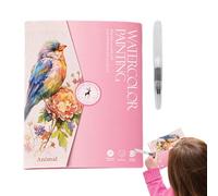 Cahier d'exercices d'aquarelle - Livre de peinture et de coloriage avec pinceau, palette de 12 couleurs | Guide artistique pour le bricolage, carnet d'entraînement créatif à l'aquarelle pour adultes