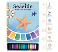 Cahier d'exercices d'aquarelle - Livres de peinture à l'aquarelle avec 12 couleurs - Kit de fournitures de dessin pour débutants, adolescents, apprentissage à domicile, voyage, école, classe d'art