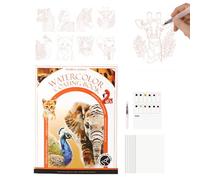 Cahier D'exercices D'aquarelle Portable à Triple | Kit de Carnet d'Aquarelle et Coloriage pour Pour Les Débutants Les Artistes La Maison L'école Le La Détente L'anniversaire