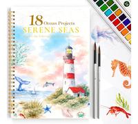 Cahier d'exercices d'aquarelle pour débutants, livre de coloriage à l'eau relaxant et facile à peindre avec 24 couleurs, parfait pour offrir à la créativité et à la joie pour adultes