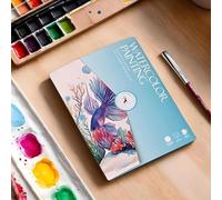 Cahier d'exercices d'aquarelle pour débutants - Livre de peinture et de coloriage - Peinture et pinceau | Livre d'art facile pour adultes et , ensemble de pratique créative à l'aquarelle pour