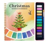 Cahier d'exercices d'aquarelle pour débutants | Livres de peinture aquarelle avec 12 couleurs | Kit de peinture de coloriage pour adolescents, voyages, maison, apprentissage, débutants, écoles