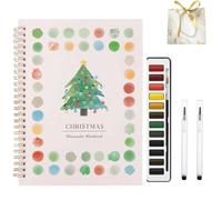 Cahier d'exercices d'aquarelle pour débutants - Scènes de nature - Set de peinture pour adultes et adolescents Christmas Series