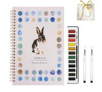 Cahier d'exercices d'aquarelle pour débutants - Scènes de nature - Set de peinture pour adultes et adolescents Animal Series