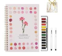 Cahier d'exercices d'aquarelle pour débutants - Scènes de nature - Set de peinture pour adultes et adolescents Flower Series