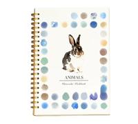 Cahier d'exercices d'aquarelle prismatique pour enfants et adultes avec kit de peinture avec aquarelles et pinceaux, carnet de croquis à spirales, pages à thème à spirales adaptées aux débutants