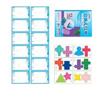 Cahier d'exercices de démonstration de formes géométriques multifonction pliable en papier avec cordes de traction pour enfants