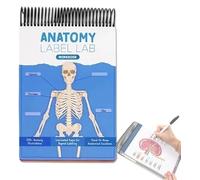 Cahier d'exercices de laboratoire d'anatomie - Livre créatif d'anatomie humaine - Plus de 100 pages en couleur effaçables à sec - Outils d'étude de physiologie - Pour étudiants, médecins, infirmières